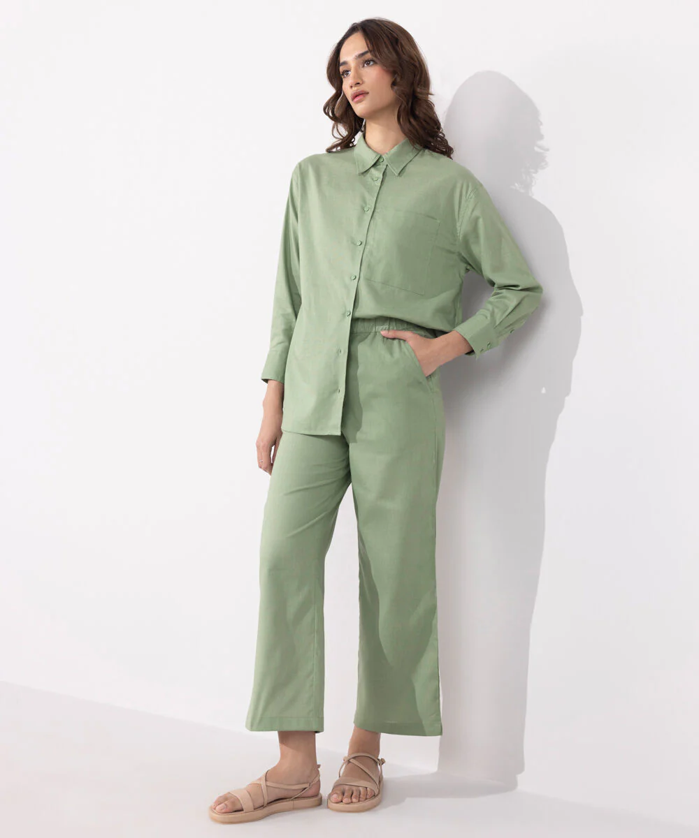 Sapphire Pull-on Linen Blend Trousers WBTMS25V3007 West RTW 2025