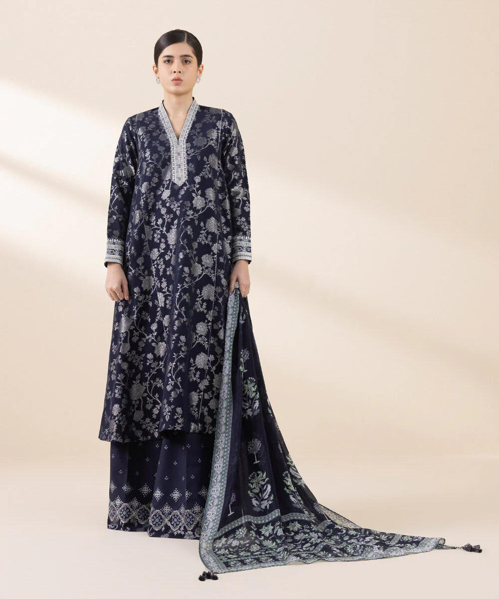 Sapphire U3PEJQ25V216 3 Piece Embroidered Jacquard Suit Jacquard Eid 1 2025