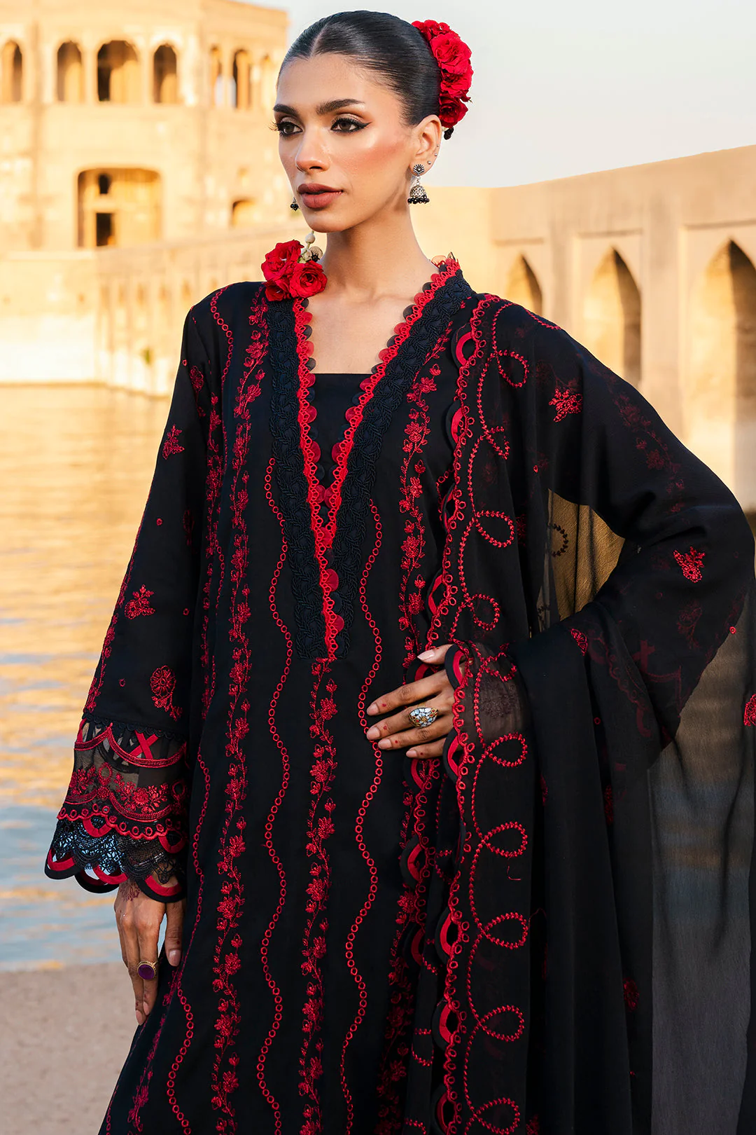 Zellburry Embroidered Shirt Shalwar Dupatta - 0822 Chikankari Edition 2025 - Image 2
