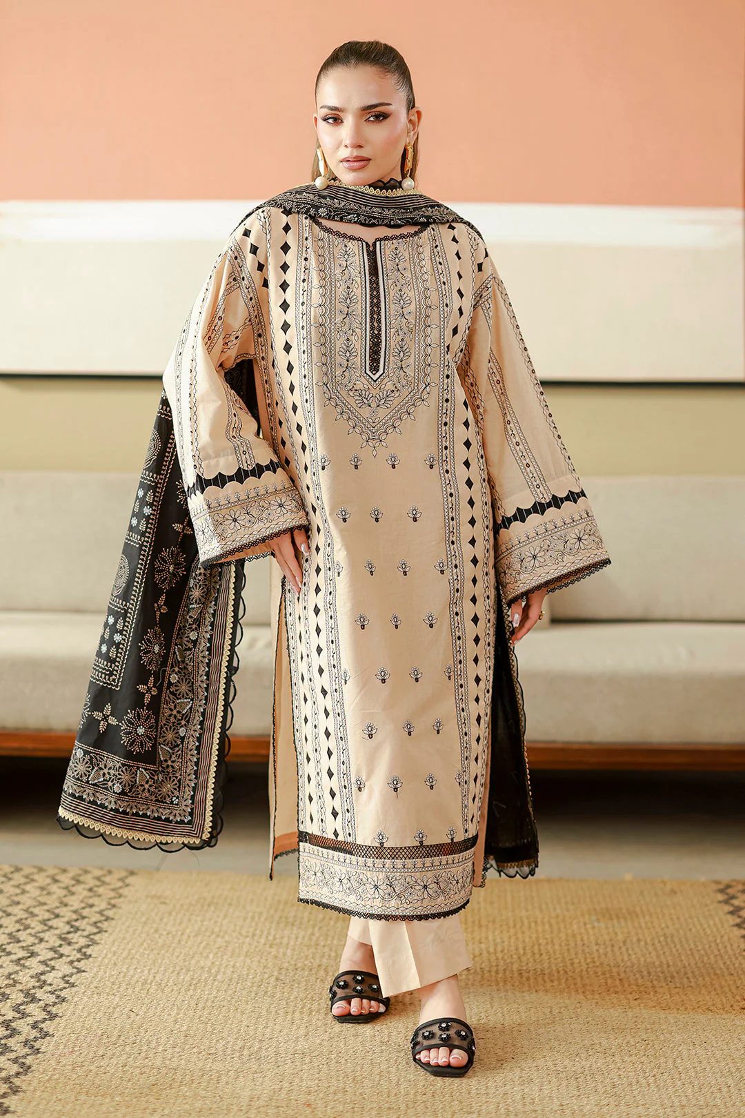 Zellbury Embroidered Shirt Shalwar Dupatta - 4047 Chikankari 2026 - Image 2