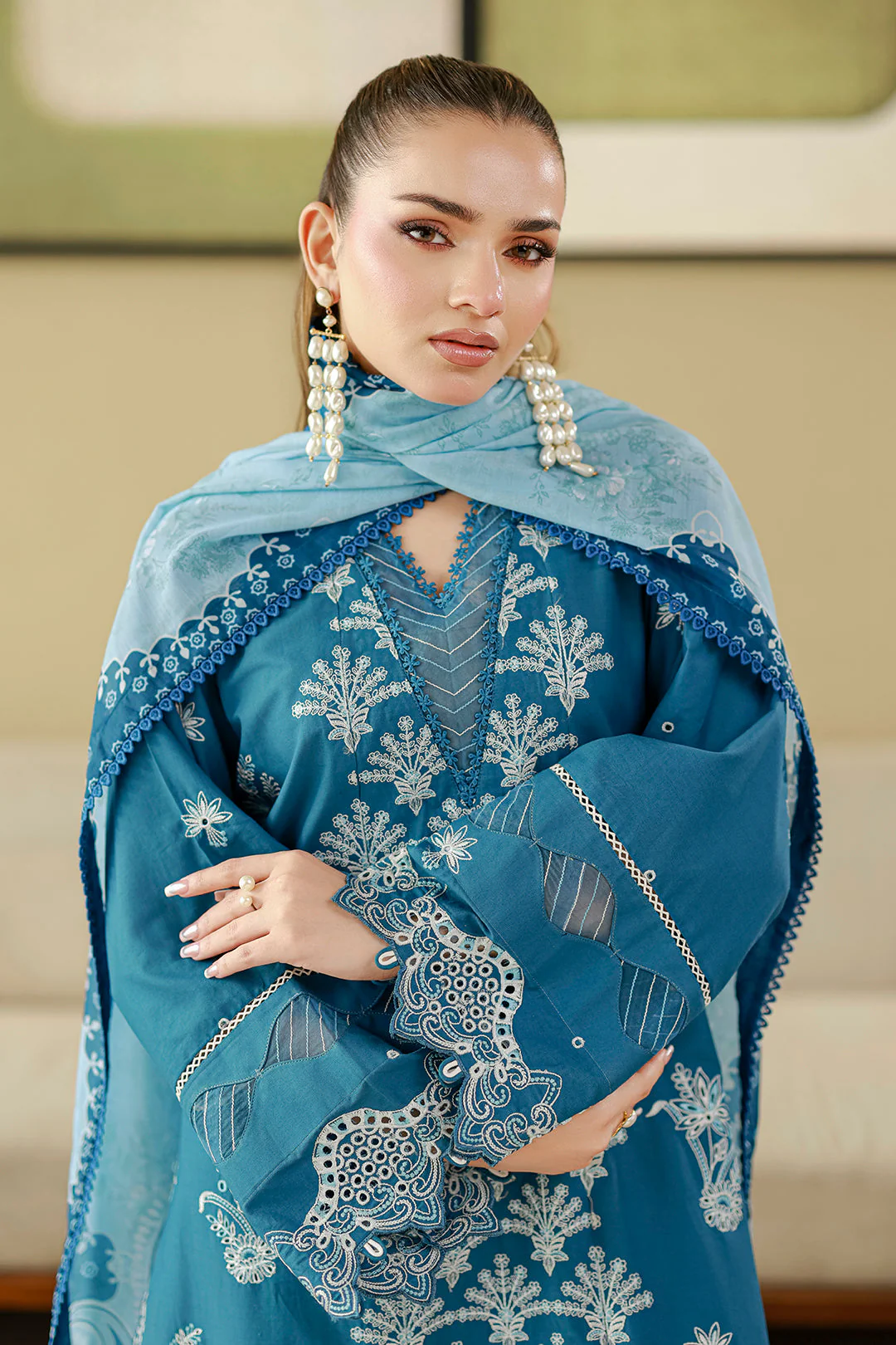 Zellbury Embroidered Shirt Shalwar Dupatta - 4084 Chikankari 2026 - Image 2