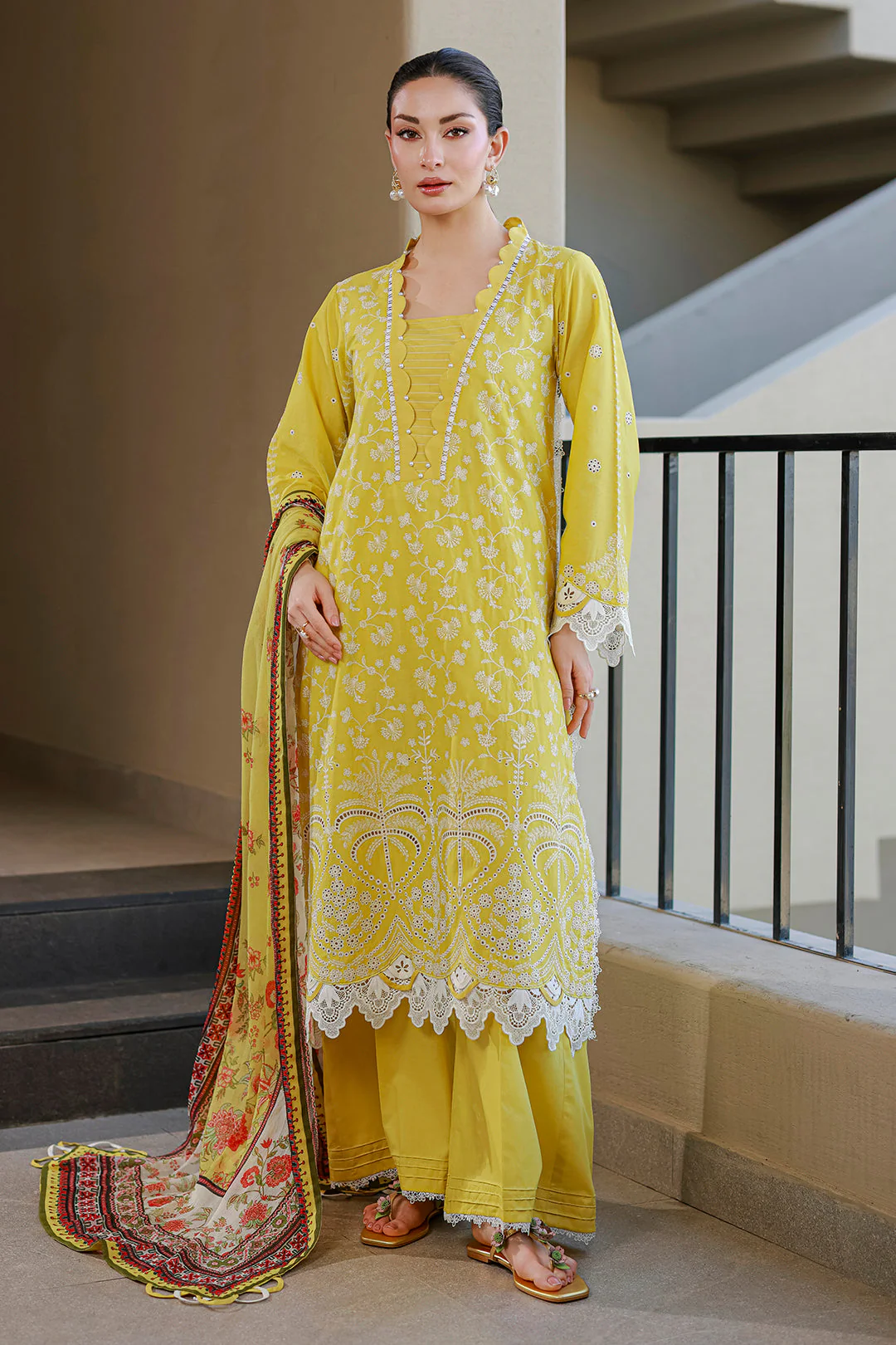 Zellbury Embroidered Shirt Shalwar Dupatta - 4087 Chikankari Collection 2026