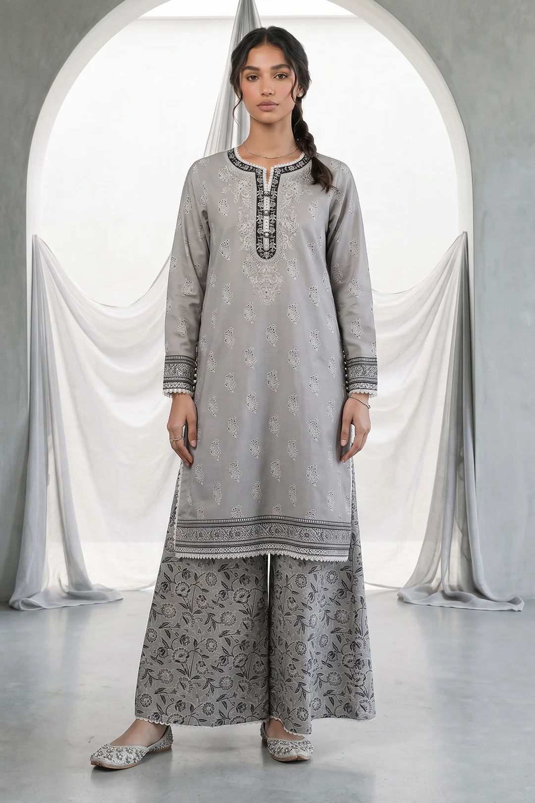 Zellbury Shirt Shalwar WUS26E20933 Monochrome Collection 2026