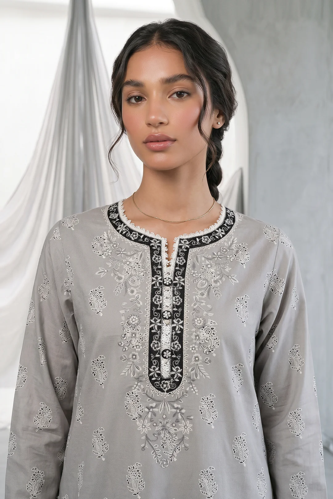 Zellbury Shirt Shalwar WUS26E20933 Monochrome Collection 2026 - Image 2